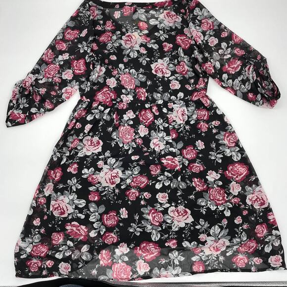 New TORRID Chiffon Floral Pullover Lined Dress Torrid Sz 0 / US Sz L [See Note] - Picture 2 of 11